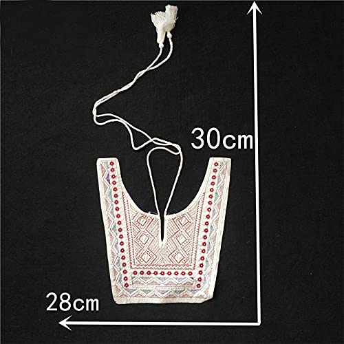 FEEPOP 1pc Gold/Color Pink Embroidery Ethnic Style Collar Venise Sequin Floral Embroidered Applique Lace Neckline Collar Garment Accessories - Image 5